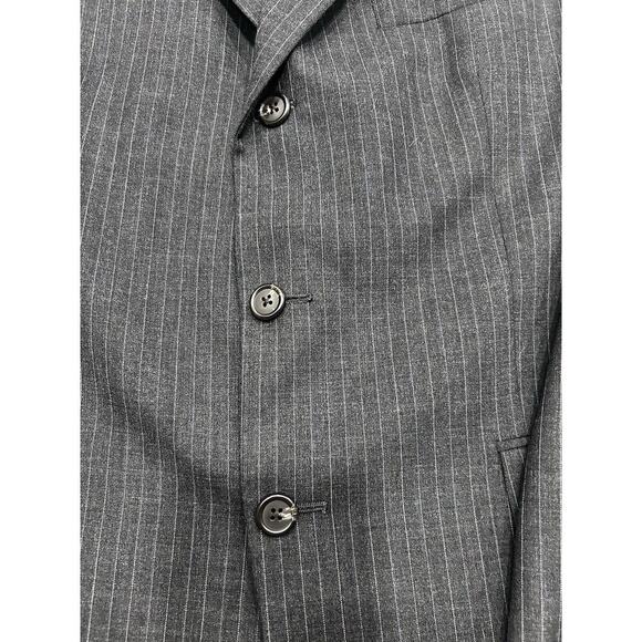 Ralph Lauren Chaps Blazer Sport 100% Wool Jacket Mens 43R Pinstripe Gray150 - Picture 5 of 15